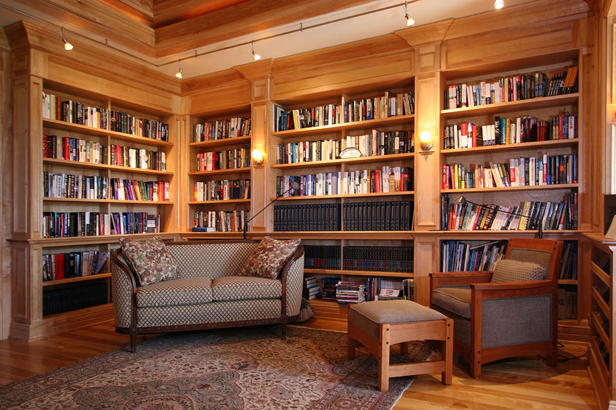 Custom Cabinets Library Shelves
