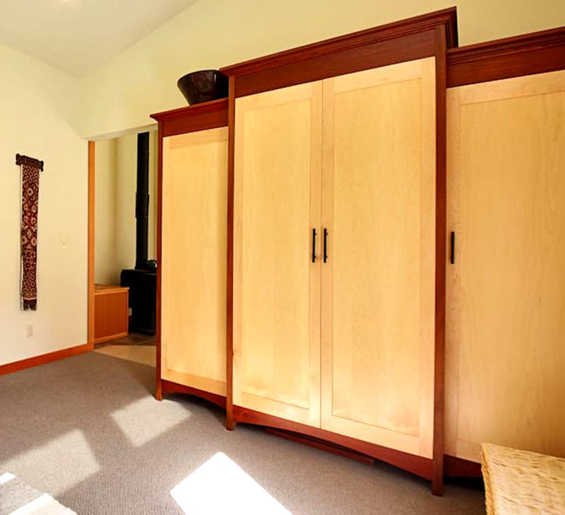 Custom Walnut and Maple Armoire